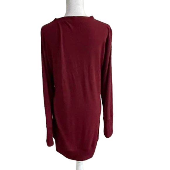 Soft Long Burgundy Cardigan Sweater w/ Snaps 2XL - Picture 11 of 14